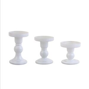 Elegant White Crystal Candle Holder 3-pc. Set